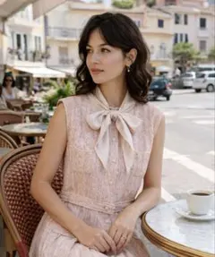 シャネル　CHANEL ワンピース　ツイード　ピンク