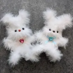 ふわふわうさぎモールドール キーホルダー ハートビジュー モールドールセット
