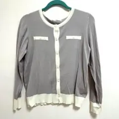 ⭐️index新品　値下げ　⭐️グレー 薄紫系Mサイズ 長袖カーディガン