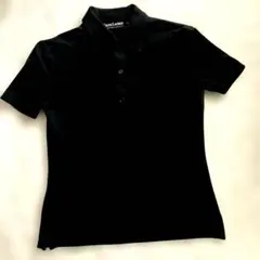 アーカイブ】agnes b クロップド丈スキニーポロシャツ Y2K ブラック 