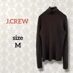J.CREW【M】ウールタートルネックリブニット ブラウン カジュアル 無地のサムネイル