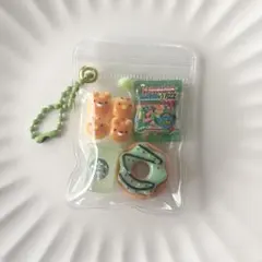 ガチャ詰めポーチ風♡キャンディバックキーホルダーオレンジきらきら