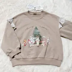 新品　ベージュ　肩フリル　トレーナー 100cm 綿100% キッズ　子供服