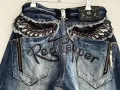 Red Pepper 刺繍デニム　ダメージ加工ジーンズ　サイズ30