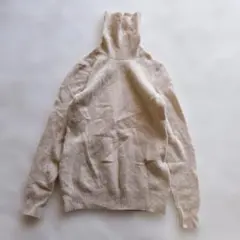 ユニクロ タートルネックセーター ニット ベージュ L 毛100 レディース