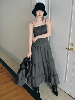 スナイデル プリーツバリエキャミワンピース MIX 0 ロングワンピ