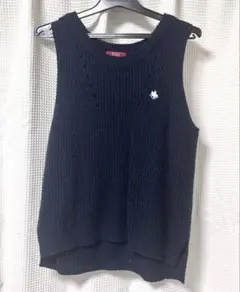 POLO ネイビー ニットベスト サイズ160 アクリル100%