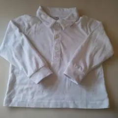 ホワイト 長袖ポロシャツ 100サイズ