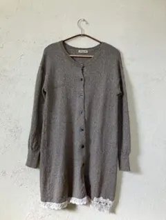 samansa mos2ニット カーディガン 薄手　長袖 ベージュ　森ガール