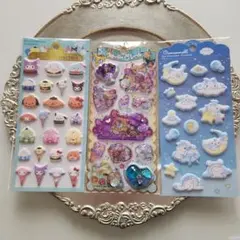 キラキラウォーターインシール　日焼けサンリオキャラクターズ　マシュマロステッカー