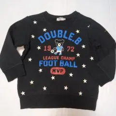 100★ミキハウスダブルB★サッカーくろくまプリントトレーナー★のサムネイル
