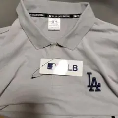 【3Lサイズ】MLB LAロゴ グレー ポロシャツ　ロサンゼルス・ドジャース