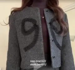 【完売品】リボンノーカラージャケット[at2401]【グレイル】