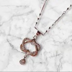 ダブルハート ストーン シルバー ネックレス S925