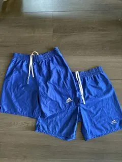 アディダス ハーフパンツ サイズ150 青 サッカー 2枚セット フットサル