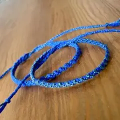 ミサンガset細ジグザグ043 アンクレット ブレスレット ハンドメイド