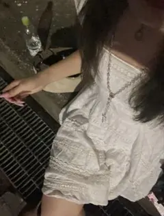 ホワイトキャミワンピース　レース