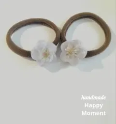 ハンドメイド レジン 花ヘアゴム 2個セット