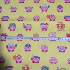 プリント生地 イエロー 約110cm幅