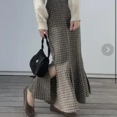 チェック柄 マーメイド タイトスカートのサムネイル