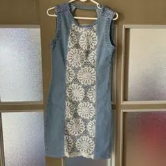 デニムレースノースリーブワンピース