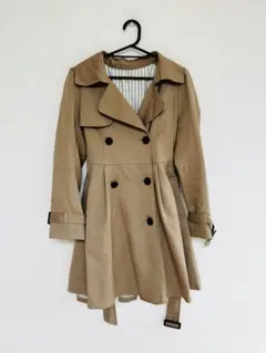 トレンチコート ベージュ レディース Mサイズ 春アウター ウエストベルト付き