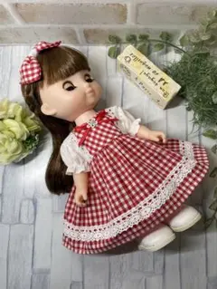 ソランちゃん♡メルちゃん♡ギンガムチェックワンピース2点セット#465