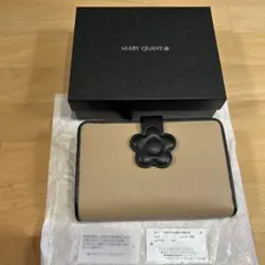 MARY QUANT 二つ折り財布 ベージュ/ブラック