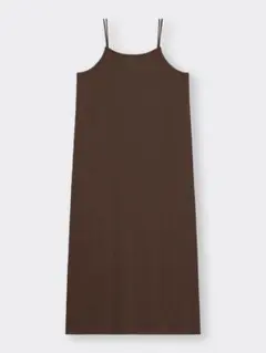 リブキャミソールワンピース　GU　L　新品未使用　ブラウン