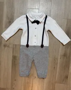 ベビーフォーマル ロンパース 蝶ネクタイ サスペンダー 90cm