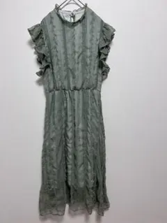 31 Sons de mode 刺繍シャーリングワンピース ミントグリーン 36