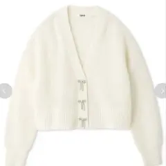 FURFUR ビジューリボンニットカーディガン