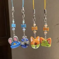 ズートピア ジュディ ニック キーホルダー チャーム めじるし 4点セット