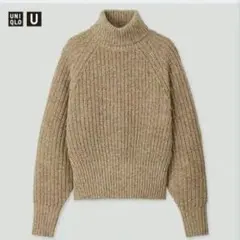 UNIQLO U　ユニクロ　ローゲージタートルネックセーター　Ｌ　ブラウン