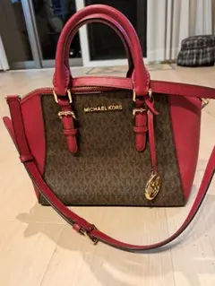 MICHAEL KORS ブラウン/レッドハンドバッグ