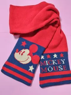 レア☆東京ディズニーランド限定☆ミッキーマウス&星柄☆マフラー 赤/紺