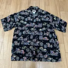 Reyn Spooner バイク柄 アロハシャツ Lサイズ