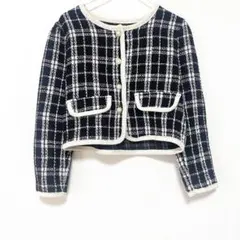 韓国　ツイード　カーディガン　ジャケット