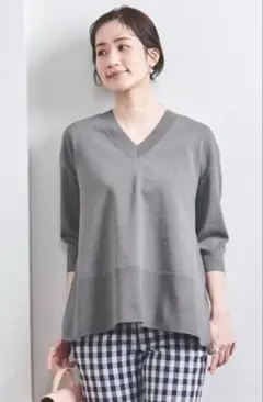 美品　ユナイテッドアローズ　2WAYシリーズ　6分袖ニット　夏　サマー