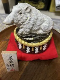 縁起物】信楽焼 福熊手狸 置物 30cm たぬき 商売繁盛【現状渡し