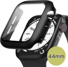Apple Watch 9H強化ガラス 衝撃防止 キズ防止 44mm ブラック