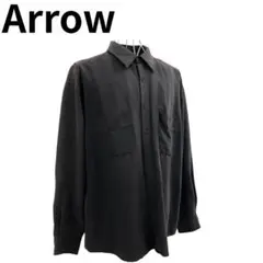 Arrow アロー 長袖 シャツ ブラック レギュラーカラー ポケット