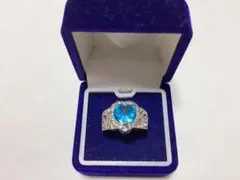 希少 R.made あーるめいど 蛇ring アクアマリン フリーサイズリング