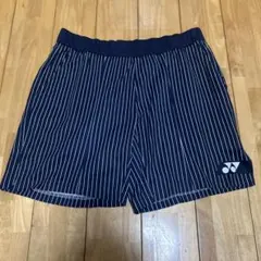 YONEX ネイビー ストライプ ハーフパンツ Oサイズ