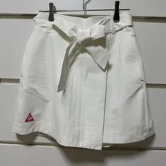 le coq sportif ゴルフ スカート 白 ラップ風 ベルト付き