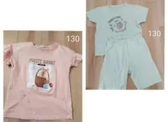 130サイズ　女の子用　半袖パジャマ＆Ｔシャツ　2枚セット　まとめ売り