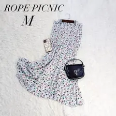 ロペピクニック/プリーツスカート/総柄/花柄/ロング/フレア/Mサイズ/美品✨️