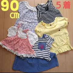 女の子　夏服　まとめ売り　90cm　５着セット　半袖　ワンピース　Ｔシャツ