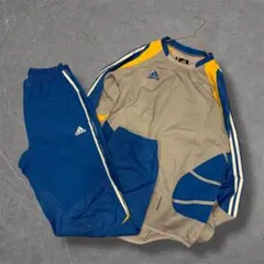 00s adidas テック セットアップ ベージュブルー 好配色　Y2K