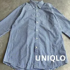 【美品】UNIQLO エクストラファインコットン ギンガムチェックシャツ M
